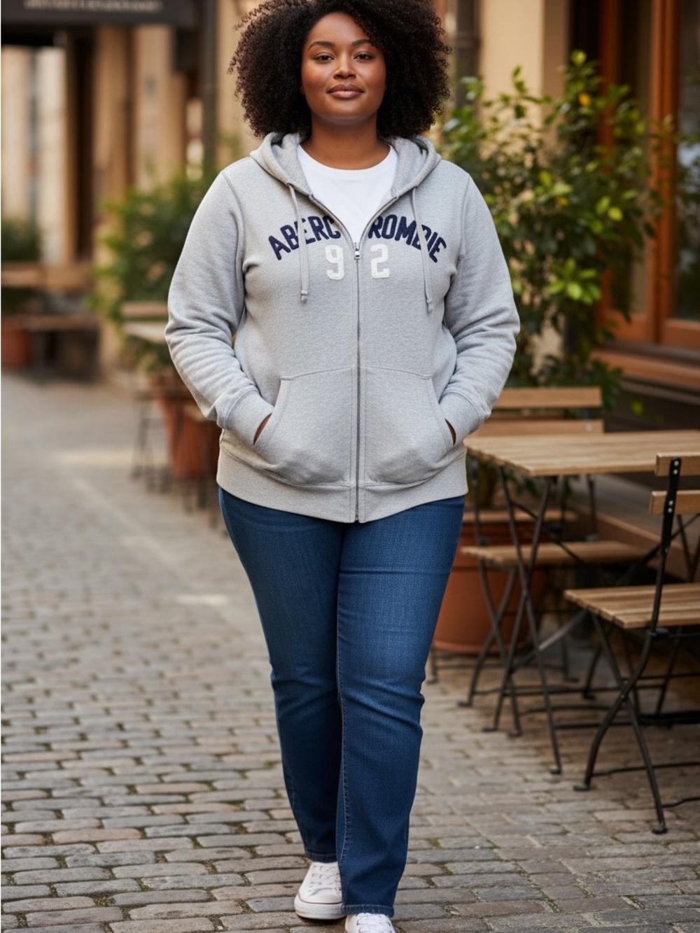Y2K Abercrombie & Fitch Heather Gray Zip Hoodie